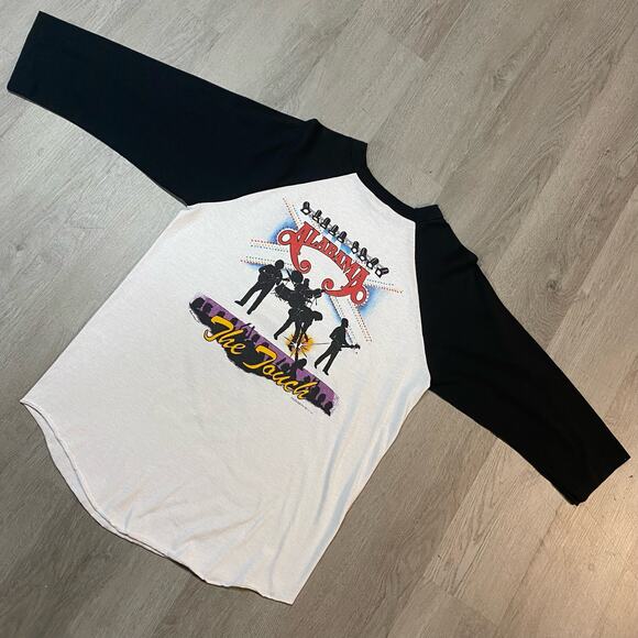 Vintage Alabama 1986 The Touch In Concert Wild Country Raglan Baseball Tee Large - Picture 4 of 8